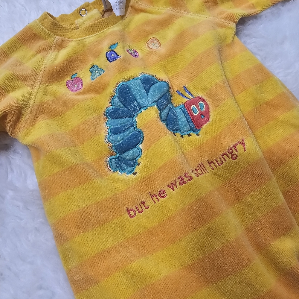 Vintage Eric Carle Carter's Hungry Caterpillar Velour Romper One Piece 6-9 Month - Picture 2 of 6